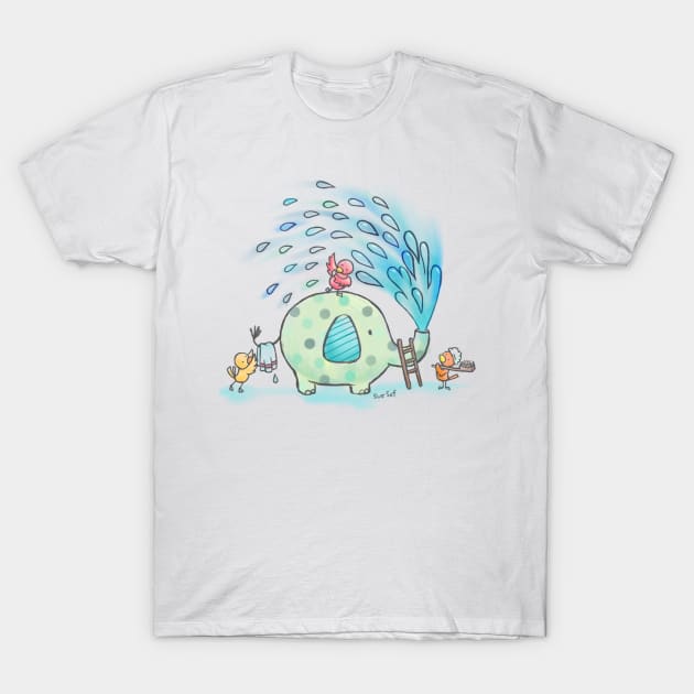 The Elephant Shower T-Shirt by suesaf